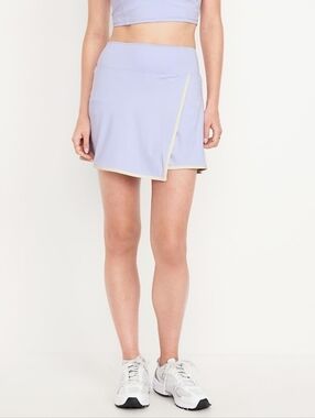 XL • Old Navy • High-Waisted PowerSoft Faux-Wrap Tennis Skort with Cream Trim